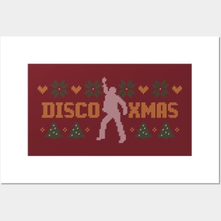 Retro knitted DISCO XMAS Posters and Art